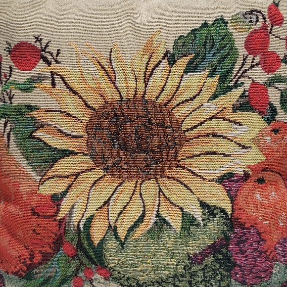 Sunflower  tapestry throw decorative pillow 15 x 14, interchangeable - Picture 10 of 13